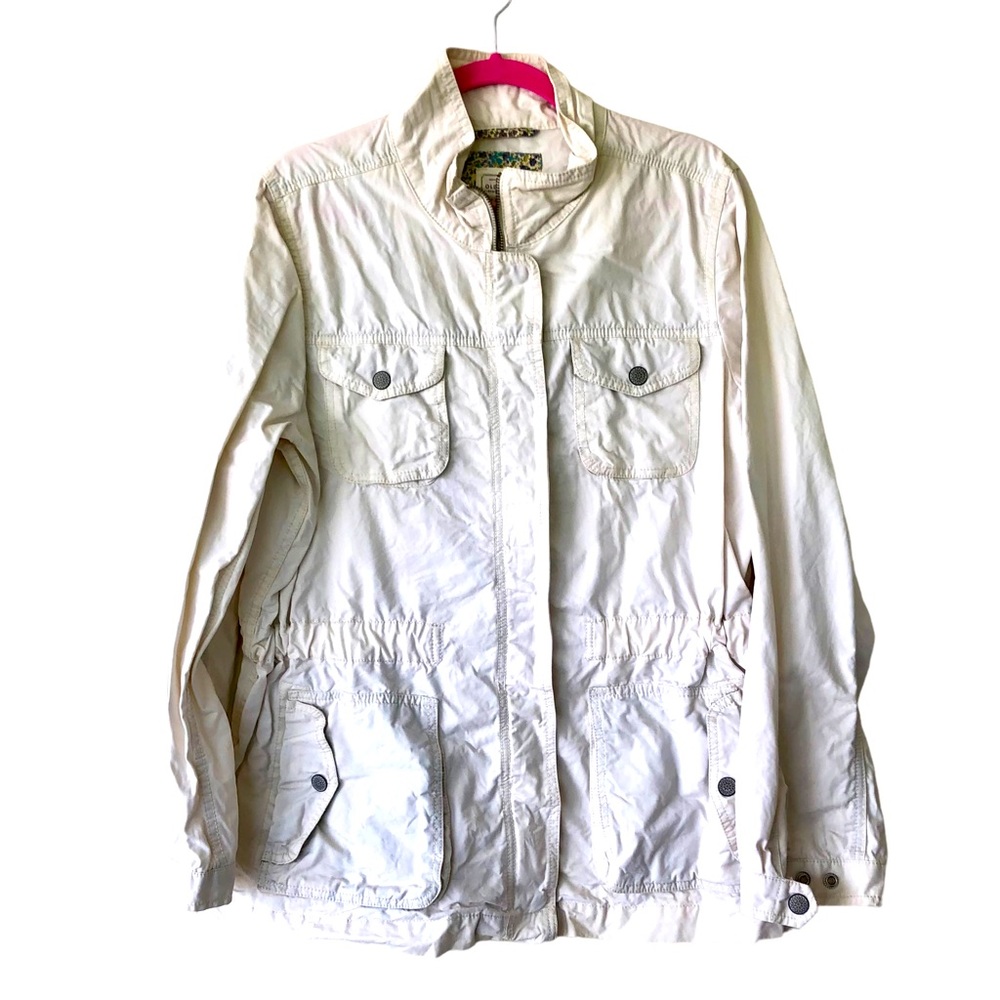Old Navy Ivory Long Sleeve 100% Cotton Cargo Jacket (XLg)